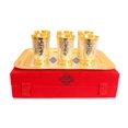 thumbnail image 2 of Indian Art Villa Silver-Plated Glass & Tray Set, 7-Piece, Red Velvet Box, Gold Accents, 2 of 5