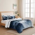 thumbnail image 5 of Quilts Twin XL Size Bedding Set, Blue Black Mountain Lightweight Quilted Comforter, Forest Pine Trees Abstract Art Soft Reversible Bedspread Coverlet with Pillow Covers for All Season, 68" x 98", 5 of 9