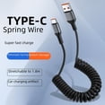 thumbnail image 5 of Cable de datos retráctil con resorte de 6 A, carga súper rápida para Huawei Apple 14, cable de carga retráctil para automóvil, CarPlay, 5 of 5