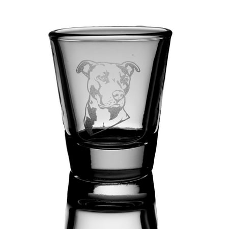 - 2oz Pitbull dog puppy Shot Glass