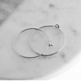 thumbnail image 3 of Round Huggie Hoop Sterling Silver Earrings 35 mm 20 GA Lightweight Wire Piercing Drop Dangle Threader Hoops for Women Smooth, 3 of 8