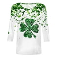 thumbnail image 4 of felwors Women St Patricks Day Shirt 3/4 Sleeve Tshirt Blouses Funny Shamrock Irish Shirts Tops Outfits Clothes (Green, S), 4 of 4