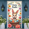 thumbnail image 5 of Cute Easter Banner Colorful Eggs Spring Background Floral Bunny Easter Backdrop for Easter Party Spring Celebration Family Gathering, 5 of 8