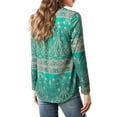 thumbnail image 4 of Fancyglim Women's Long Sleeve Henley Shirt V Neck Tunic Tops Blouses Green m, 4 of 6