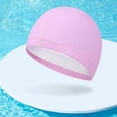 thumbnail image 3 of Paquete de 4 gorros de baño de tela de Color puro para hombre y mujer, gorro de baño, gorro de baño impermeable y transpirable agrandado, 3 of 5