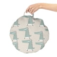 thumbnail image 2 of Crocodile Round Floor Cushion with Handle, Geometric Animal Zigzags and Polka Dots, Decorative Pillow for Living Room & Dorms, 18" Round, Maroon Beige, by Ambesonne, 2 of 4