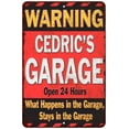 thumbnail image 1 of CEDRIC'S Garage Warning Man Cave Wall Décor 8x8 x 12 Matte Finish Metal 108120030393, 1 of 1