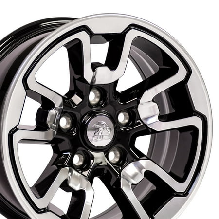 17 Inch Fits Dodge RAM 1500 Rebel Style DG55 Polished with Black Inlay 17x8 Rim Hollander