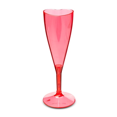 Valentine's Day Red Plastic Heart Champagne Glass, 4 fl oz, by Way to Celebrate
