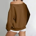 thumbnail image 6 of cfhntfmh Women's off the Shoulder Tops Solid Color Oversized Sweatshirt Long Sleeve Fall Shirts Pullover Fall Outfits for Women, 6 of 6