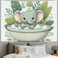 thumbnail image 2 of Orinice Baby Elephant Bath Time Tropical Leaves Tapestry Wall Hanging Unique Style for Home Decor Art Living Room Bedroom Apartment Farmhouse Dorm Mother's Day Gift 40x30inch, 2 of 6