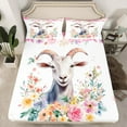 thumbnail image 2 of Castle Fairy Farm Animal Goat Full Size Sheets 4-Piece for Teenagers,Colorful Floral Flowers Breathable Bed Sheets,Retro Vintage Aesthetic Lightweight Sheet Sets,Luxury Bedroom Decor, 2 of 7