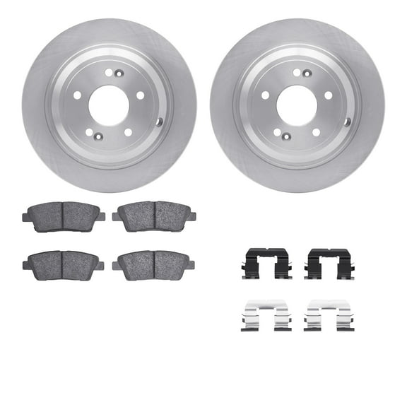 Dynamic Friction Company Rear Brake Rotors with 5000 Advanced Brake Pads includes Hardware 6512-03349