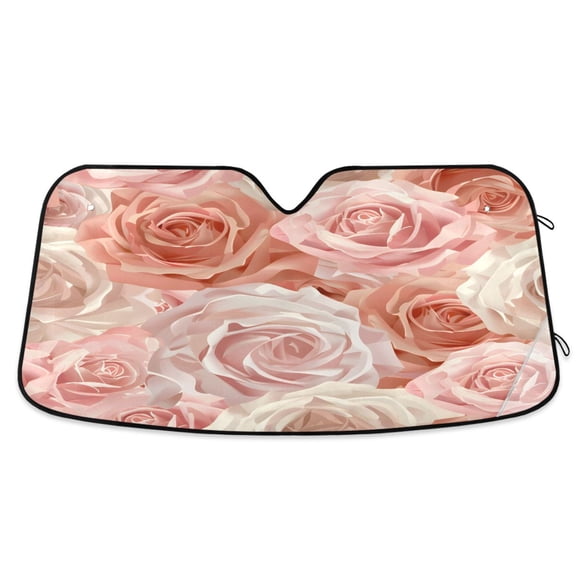 ALAZA Pink Rose Flower Windshield Sun Shade Car Foldable Visor Block UV Rays Protector 55"x27.6"