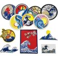 thumbnail image 2 of Parche termoadhesivo, 12 piezas de parche termoadhesivo con diseño de olas del atardecer o parche para coser en ropa, camisetas, vaqueros, chaquetas, 2 of 5