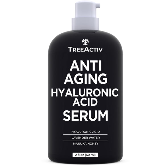 Suero reparador de la piel avanzado sin aceite TreeActiv Suero de ácido hialurónico puro de 2 oz para sueros faciales para el cuidado de la piel Suero facial de ácido hialurónico para mujeres Sueros h