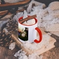 thumbnail image 5 of 3dRose, The Frog and the Snail, 11oz Two-Tone Red Mug, 5 of 7