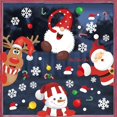 thumbnail image 1 of Christmas Decorations Window Clings, 4 Sheets Extra Large Holiday Cling Sticker Non-Adhesive Decals Decor, Featuring Santa Snowman Reindeer Tomte Gnome Snowflake Xmas Tree, 1 of 6