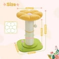 thumbnail image 3 of Pefilos 23" Flower Cat Scratching Post for Indoor Cats, Small Cat Tree Tower with Perches and Spring Ball for Adult Cats, Yellow, 3 of 7