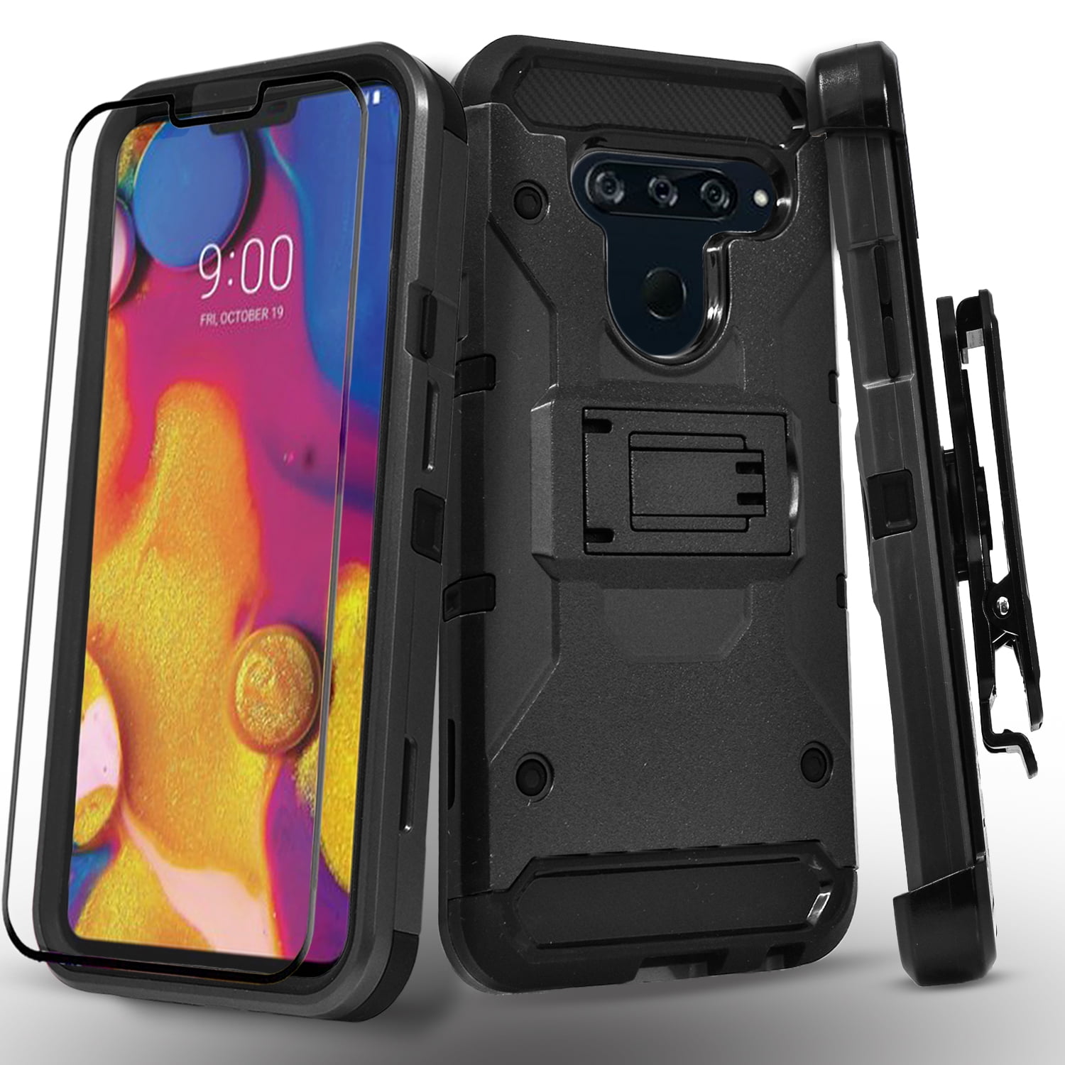LG V40 ThinQ/LG V40 Case, Dual Layers [Combo Holster] And Built-In ...