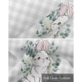 thumbnail image 6 of Easter White Bunny Linen Curtain Valance for Bedroom/Bathroom/Kitchen/Office/Living/Dining Room Windows,Gray Plaid Green Eucalyptus Leaves Rod Pocket Topper Drapes Decorative Cafe Drapery Panel 60x18, 6 of 6