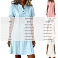 thumbnail image 3 of QUNYINEY Short Sleeve Womens Summer Casual Dresses Blue Mini Faux Cotton Linen A Line Dress Loose Fit V Neck Button Dresses, 3 of 6
