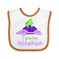 Inktastic I Love My Grandma Cute Turtle Family Boys or Girls Baby Bib