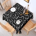 thumbnail image 2 of Black Halloween Bats with White Square Tablecloth,Waterproof Square Table Cover,Wipeable Spillproof Washable Table Cover for Home Kitchen Party Decor 60"x60"(152x152cm), 2 of 6