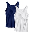 thumbnail image 2 of 2 Pcs Workout Shirt with Built in Bra Light Tank Tops for Women Basic Tank Tops Summer Work Top Sleeveless Tops for Women Built-in Bra Workout Tops for Women Summer Beach Sleeveless Tops, 2 of 7