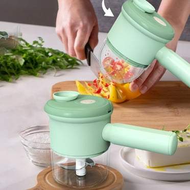 1 Set Electric Chopper - 1500mAh Battery - Slicing - Handheld - Mini 4-in-1 - Portable Vegetable Cutter - Kitchen Gadget for Household