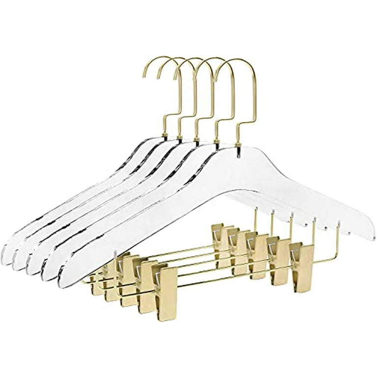 Designstyles designstyles clear acrylic clothes hangers - 10 pk stylish and heavy  duty .5 inch thick premium quality closet clothing organiz