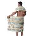thumbnail image 4 of Colevkie Men's Wearable Bath Skirt & Towel 2 Pieces Bath Wrap Set Soft Absorbent Beach Towel Bath Towel Polyester with Pocket Portable Home Sauna Hotel Printed Beach Pattern, 4 of 7
