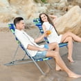thumbnail image 3 of Costway Set of 2 Beach Chair Portable 3-Position Lounge Chair w/ Headrest Blue, 3 of 11