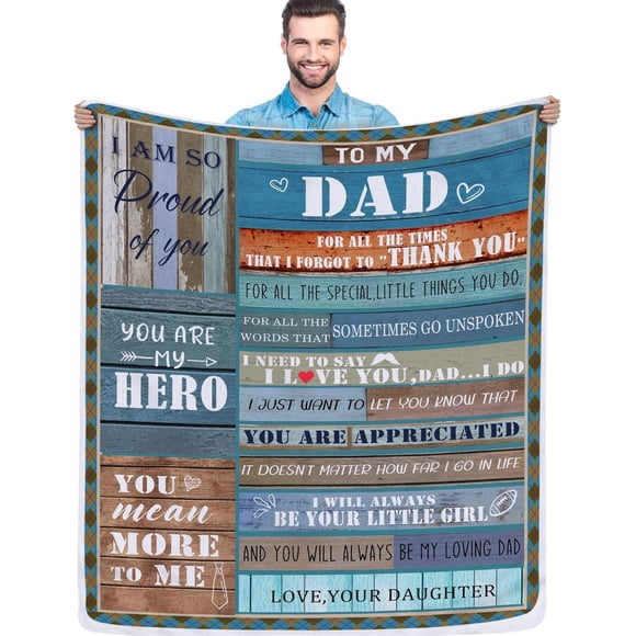 LHSHID Dad Gifts from Daughter on Fathers Day Throw Blanket Dad Gifts Gifts for Dad Dad Gifts from Kids Best Dad Ever Gifts Dad Gifts for Fathers Day Birthday Gifts for Dad 60"x80"