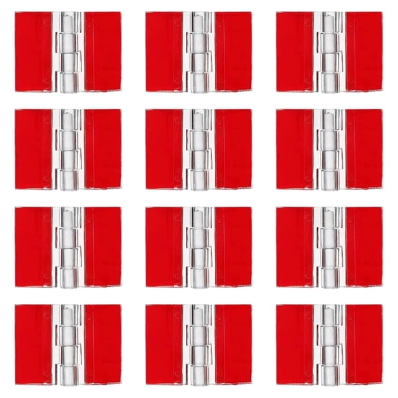 Pack of 12 Auto Adhesive Clear Acrylic Hinges with 5 Size Option Strong for Fish Tank Covers & Display Cases