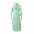 thumbnail image 7 of Women's Sunshirt Long Jacket with Hood UV-Protection Full Zip Up Mid Length Full Sleeve Sun Shirt Cover Up (M, Green), 7 of 7