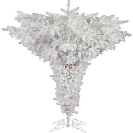 Vickerman 5' Crystal White Spruce Upside Down Artificial Christmas Tree,