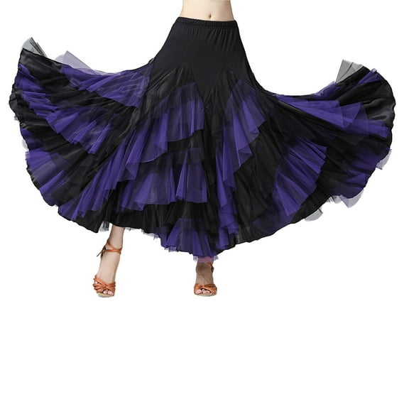 Riforla Womens Large Swing Half Skirt Lace Dance Skirt Ballroom Practice Skirt Performance Skirt Skirts for Women Trendy One Size