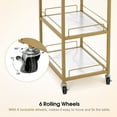 thumbnail image 3 of BarberPub Makeup Vanity Desk with Wheels, Rolling Nail Desk with Storage Shelf, 3 of 9
