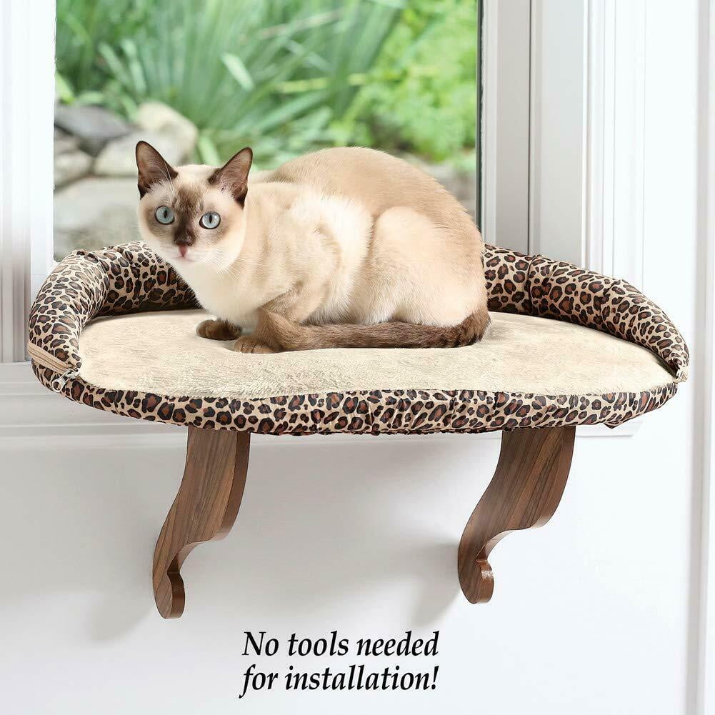 Deluxe Kitty Sill with Bolster Cat Window Sill Bed Bed Soft Cushion 