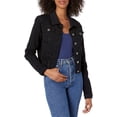 thumbnail image 1 of YDX Women's Jeans Denim Jacket Raw Hem Cropped White, Ripped Black, X-Large, 1 of 2