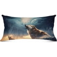 thumbnail image 2 of Wolf Under Moonlight Body Pillow Cover with Zipper, Soft and Cozy Fuzzy Fleece Body Pillow Case Cover 21 x 54 in, Plush Long Body Pillow Pillowcase for Fall and Winter Home Decor Gifts, 2 of 7