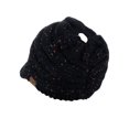 thumbnail image 4 of C.C BeanieTail Warm Knit Messy High Bun Ponytail Visor Beanie Cap, Confetti Black, 4 of 4