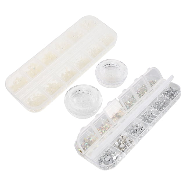 Luxshiny Crystal Nail Art Rhinestones Kit with Pearls and Flatback Gems for Nails and DIY Crafts