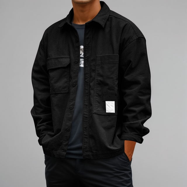 Chemise de Travail Rétro pour Hommes à Manches Longues Style Décontracté Veste Légère pour Usage Quotidien