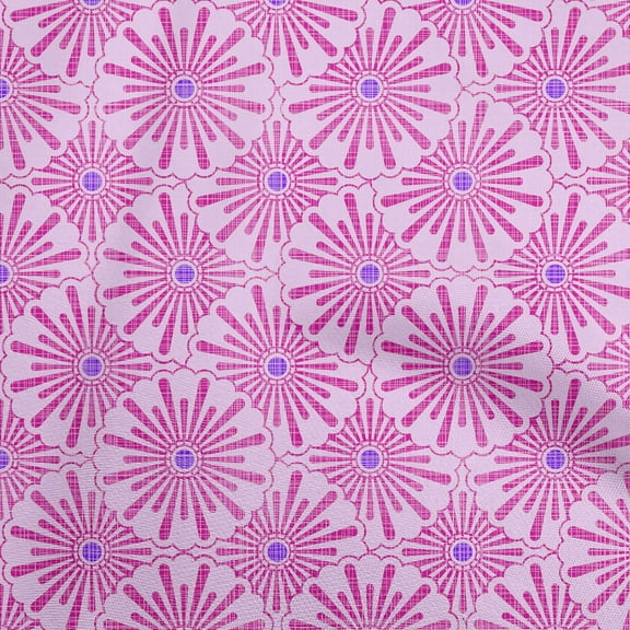 oneOone Cotton Poplin Fuschia Pink Fabric Asian Ornamental Craft Projects Decor Fabric Printed By The Yard 42 Inch Wide