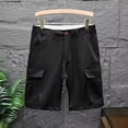 thumbnail image 5 of Fgvctg Mens Cargo Shorts Casual Stretch Cargo Short Dressy Relaxed-Fit Elastic Waistband Summer Hiking Fishing Workout Pants Waistband Plus Size Shorts with Multi Pockets,Black,L, 5 of 5