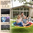 thumbnail image 5 of ZenSports 60-in Round Platform Saucer Swing 660lbs Large Outdoor Tree Swing for Kids W/2 Hanging Straps, Adjustable Rope, Multicolor, 5 of 12