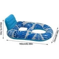 thumbnail image 2 of Inflatable Pool Float Adult - Pool Floaties Lounger Floats Raft Floating Chair Water Floaties for Swimming Pool Lake Lounge Float with Cup Holders Beach Pool Party Toys for Adults (Blue), 2 of 7