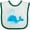 White and Green, variant on Inktastic Cute Blue Whale in Nautical Hat Boys or Girls Baby Bib
